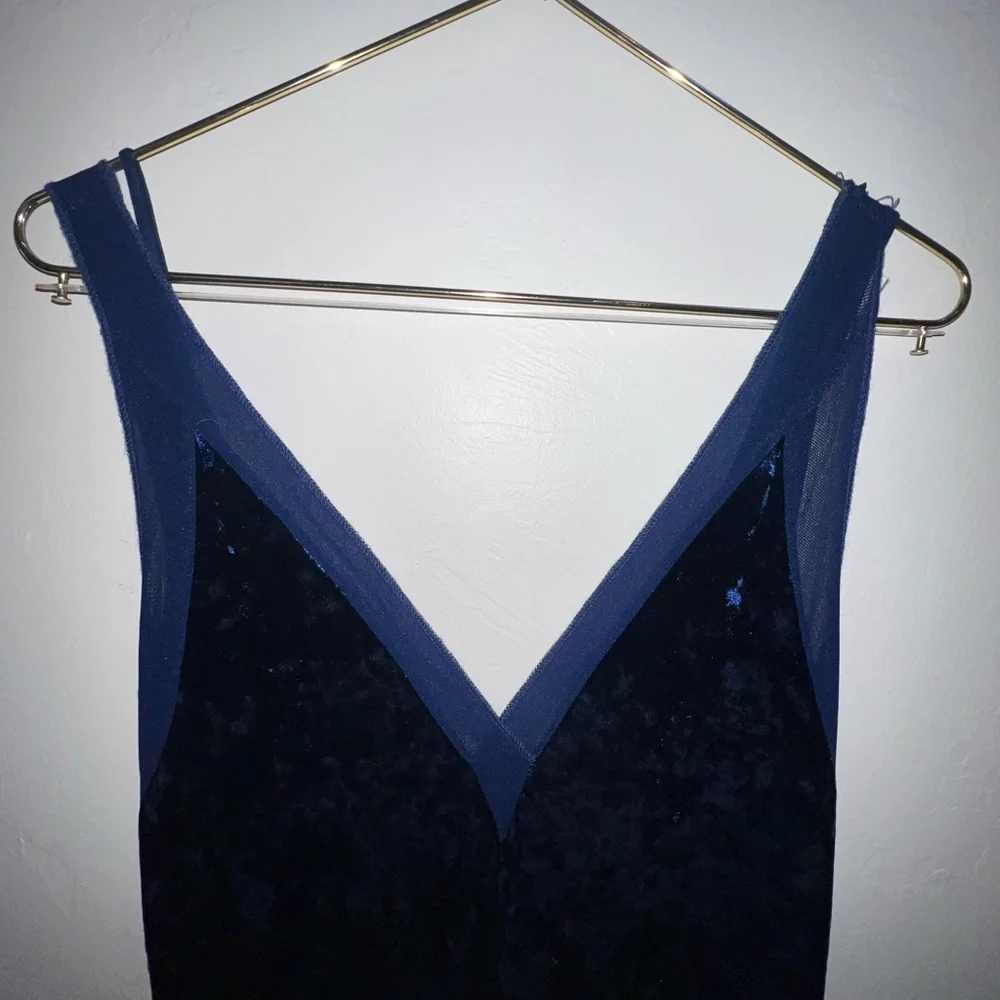 Free People x Lilac Wine Midnight Blue Velvet Maxi Dress